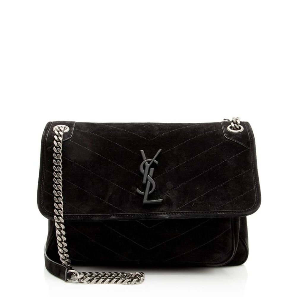 Saint Laurent Suede Monogram Niki Medium Shoulder Bag - Picture 1 of 16